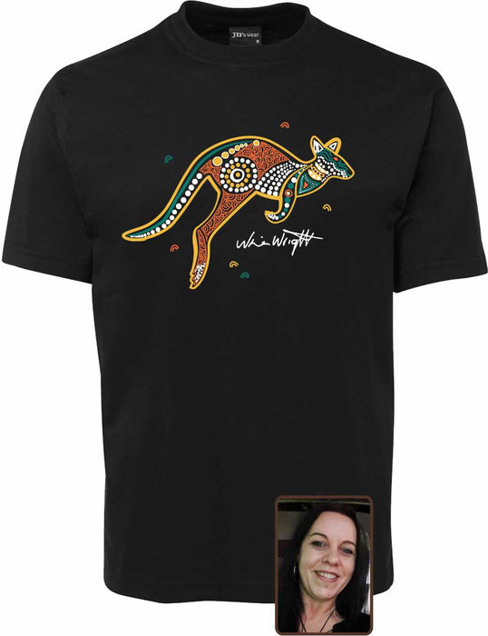 T Shirt ADULT Regular Fit - Nina Wright, Wawi (Red Kangaroo) Design