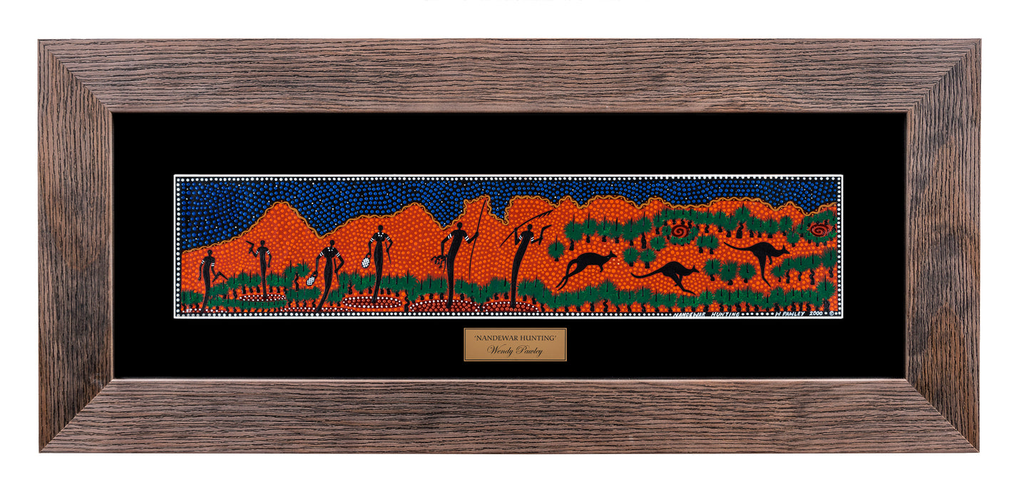 Bulurru Aboriginal Art Canvas Print Unstretched - Nandewar Hunting By Wendy Pawley