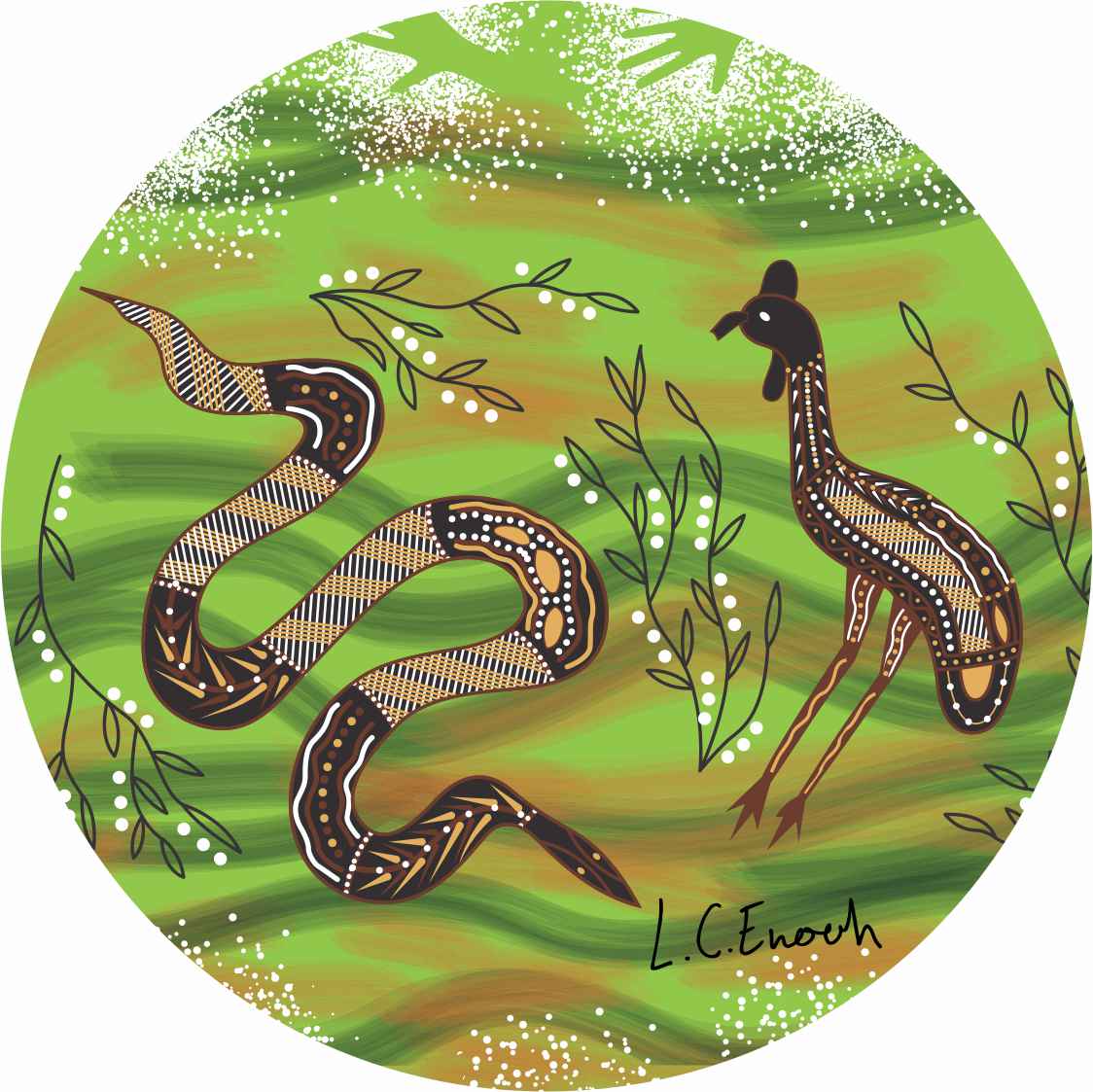 Aboriginal Ceramic Coasters By Louis Enoch