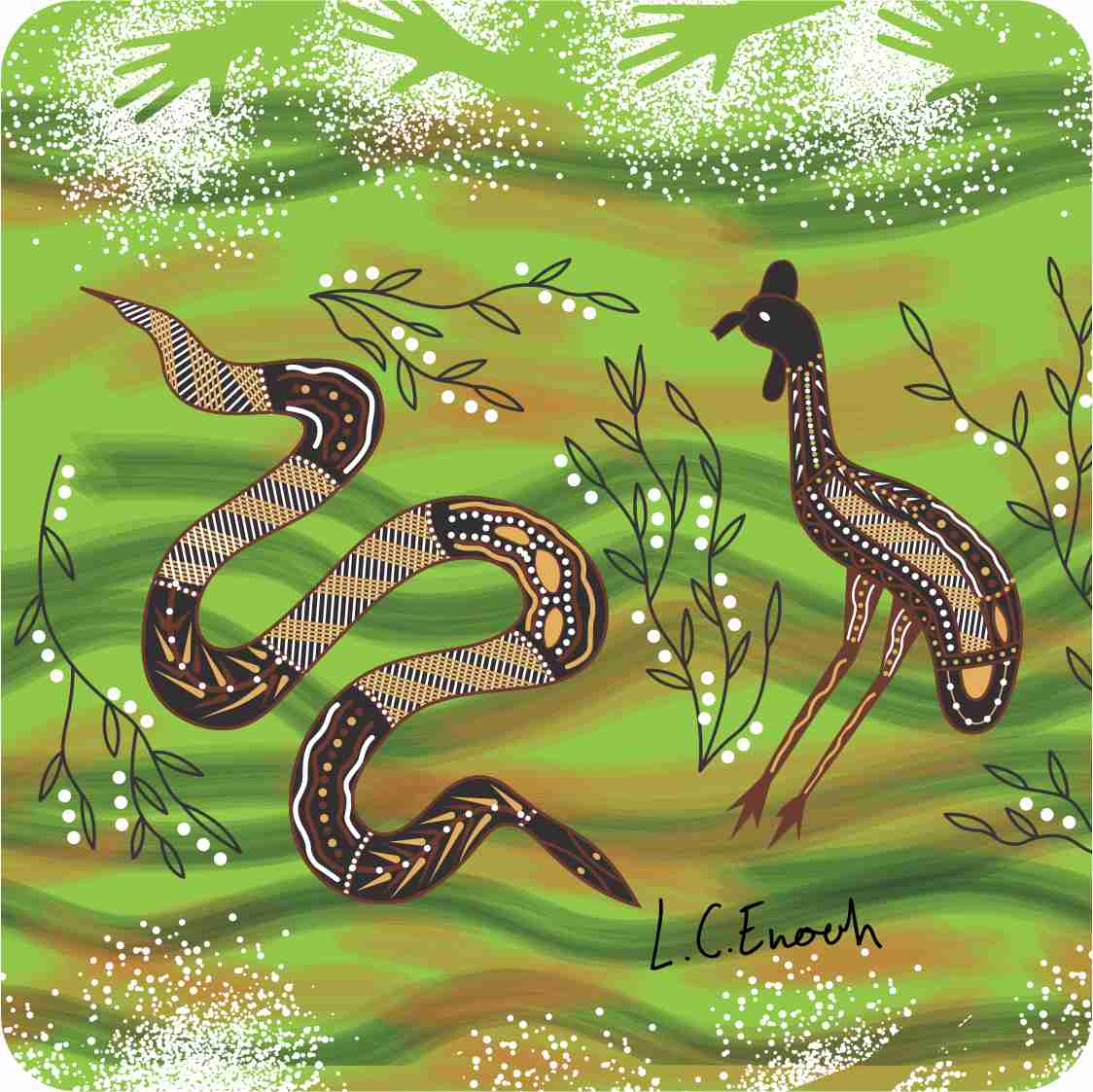 Aboriginal Ceramic Coasters By Louis Enoch