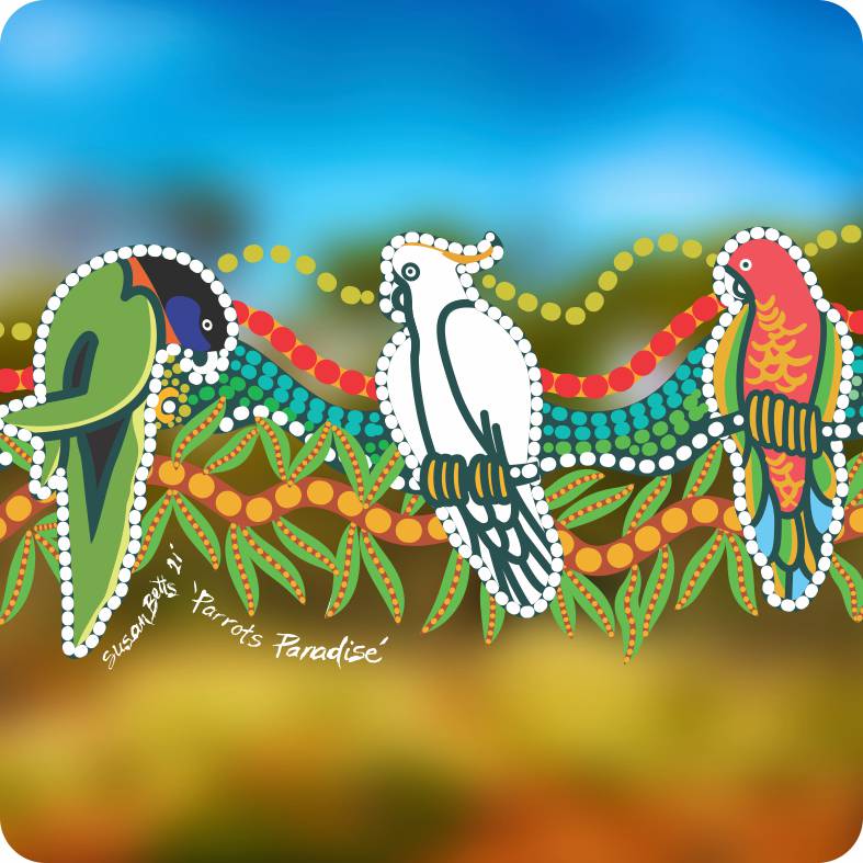 Aboriginal Ceramic Coasters By Susan Betts