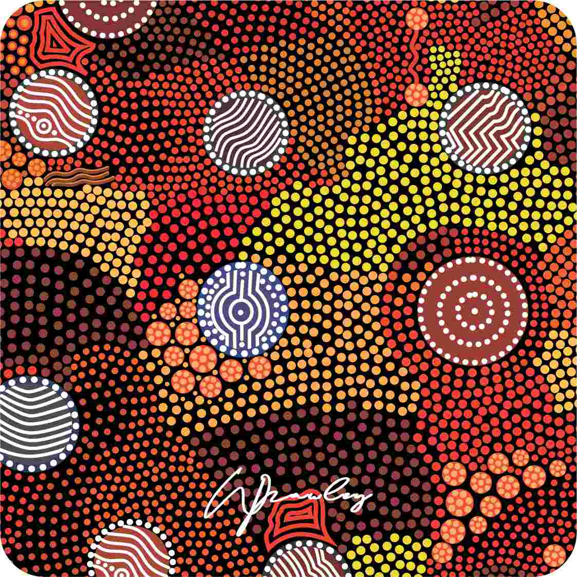 Aboriginal Ceramic Coasters By Wendy Pawley