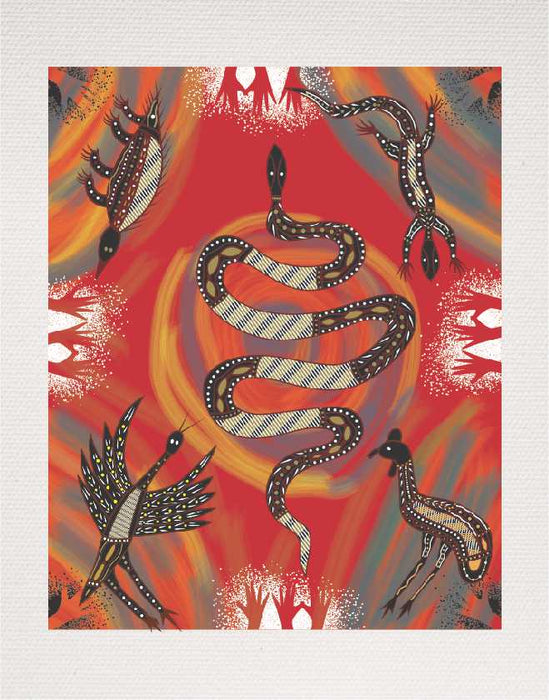 Bulurru Aboriginal Art Canvas Print Unstretched - Warren Jarra By Louis Enoch