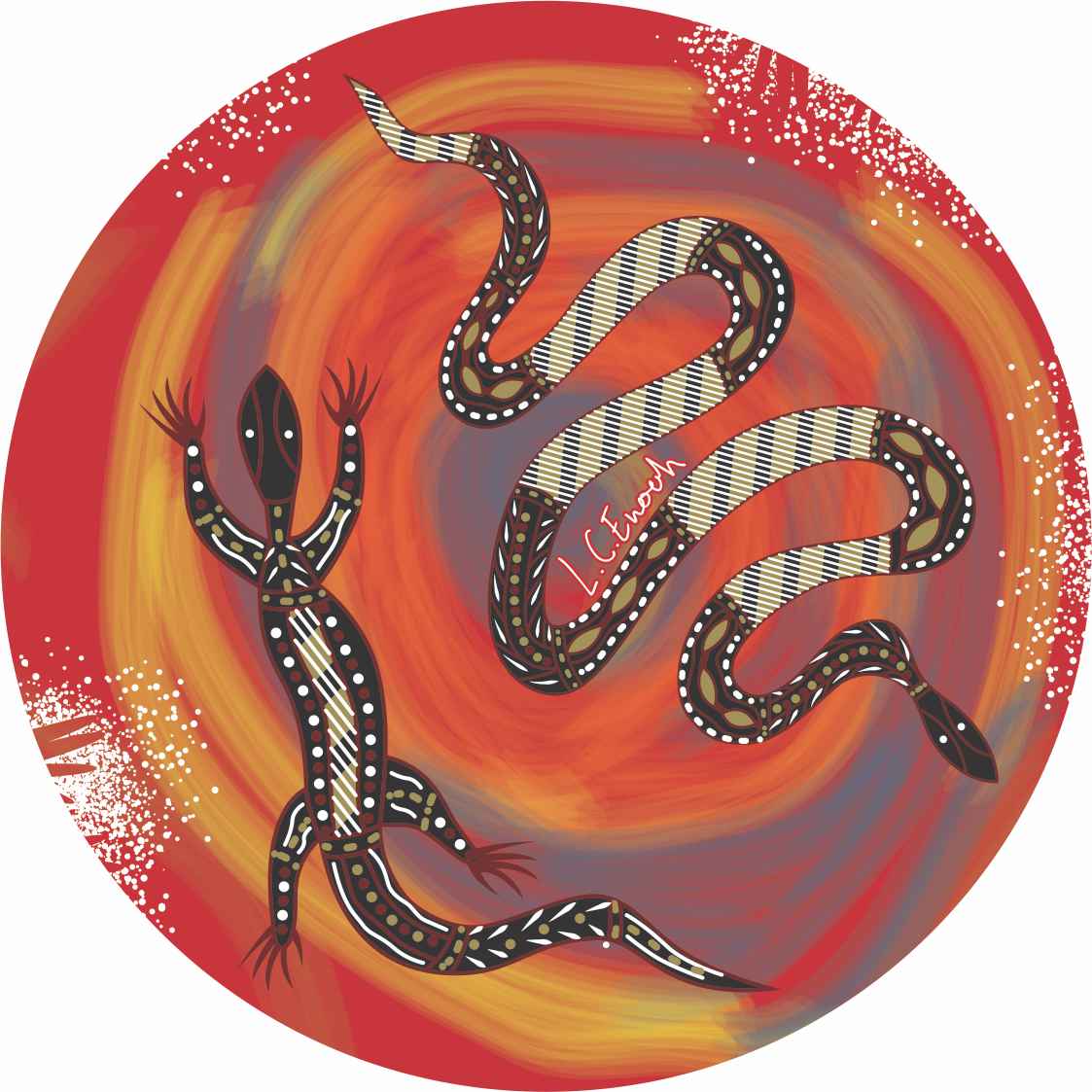 Aboriginal Ceramic Coasters By Louis Enoch