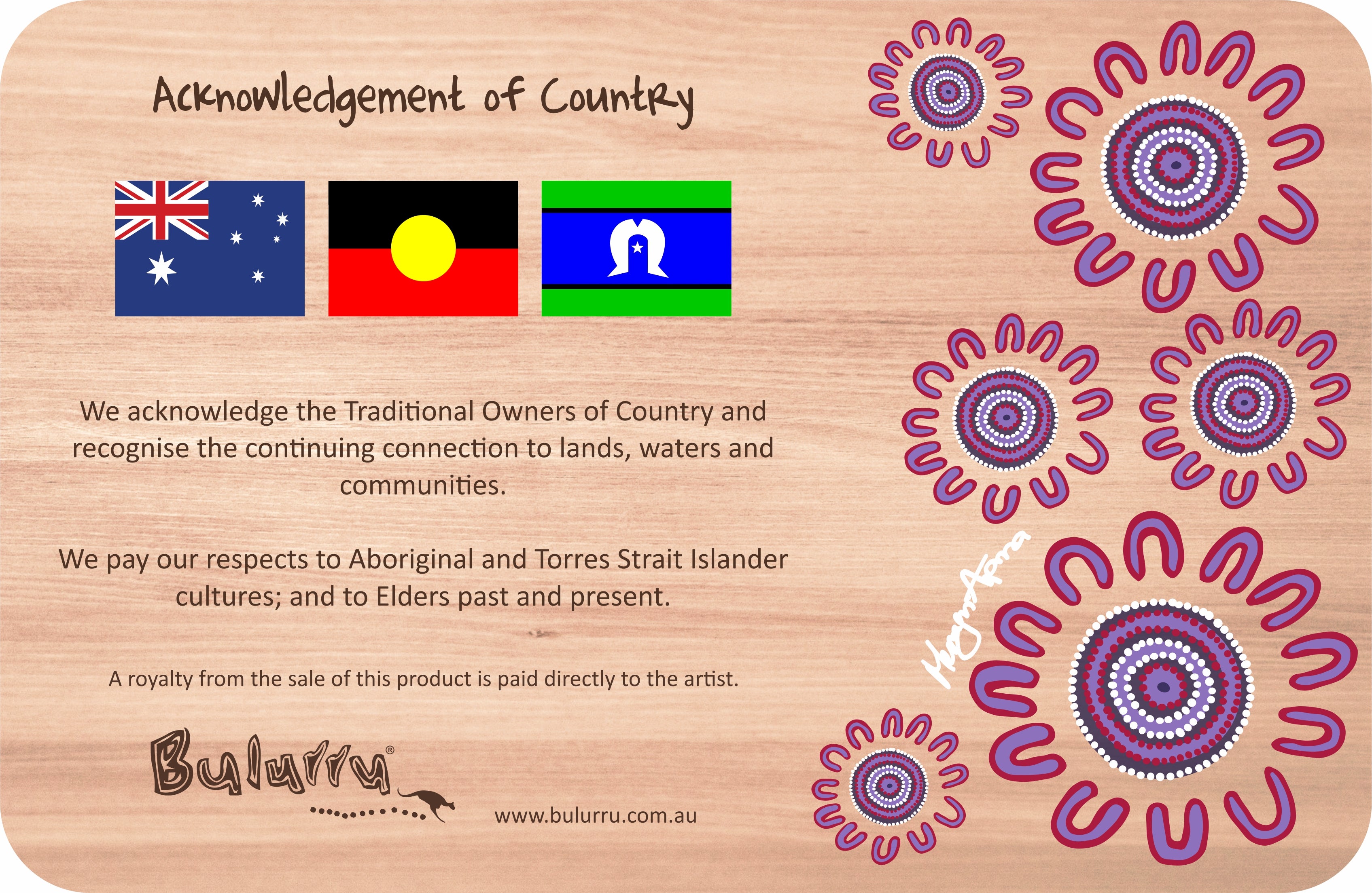Acknowledgement of Country - 287mm x 187mm