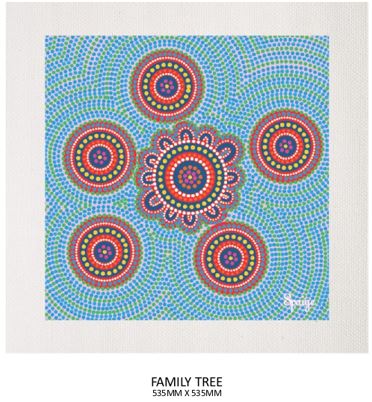 Bulurru Aboriginal Art Canvas Print Unstretched - Family Tree By Shanara Paige