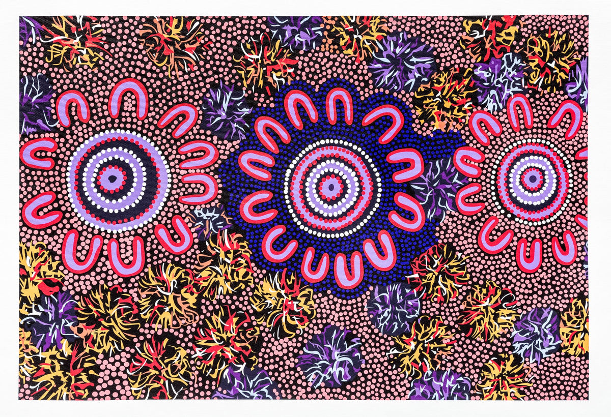Bulurru Aboriginal Art Canvas Print Unstretched - Women's Business By ...